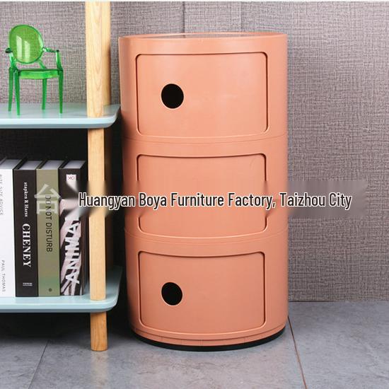 Compact Modern Round Bedside Table with Multifunctional Storage