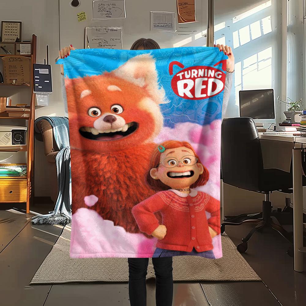 1Pc Cartoon Red Panda Print Flannel Blanket, High quality Comfortable for All Seasons, Home Decor, Warmth and Comfort, Perfect for Gifts