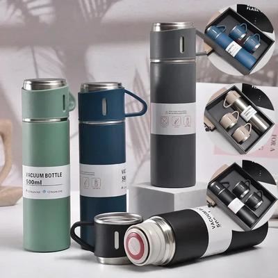 500ML Vacuum Flask Gift Set Stainless Steel Thermos Bottle Office Business Style Outdoor Hot Water Thermal Insulation Coffee Cup