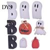 Seasonal Room Decor 3 Pcs Halloween Indoor Table Decoration, Cute Ghost Wooden Sign with Jute Rope, Rustic Ornaments Farmhouse BOO Block for