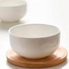 Leyongtu Pure White Ceramic Straight Bowls Set