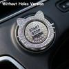 1 Set (Outer Ring + Inner Cover) Cute Cat Ear Car Push Start Button Cover, Bling Rhinestone Ignition Button Protector, Univer