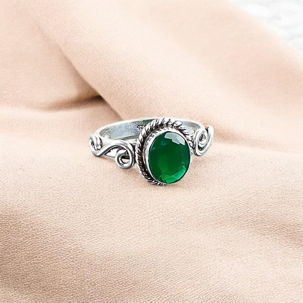 Green Onyx Gemstone 925 Sterling Silver Jewelry Handcrafted Women's Silver Ring RR-14-13