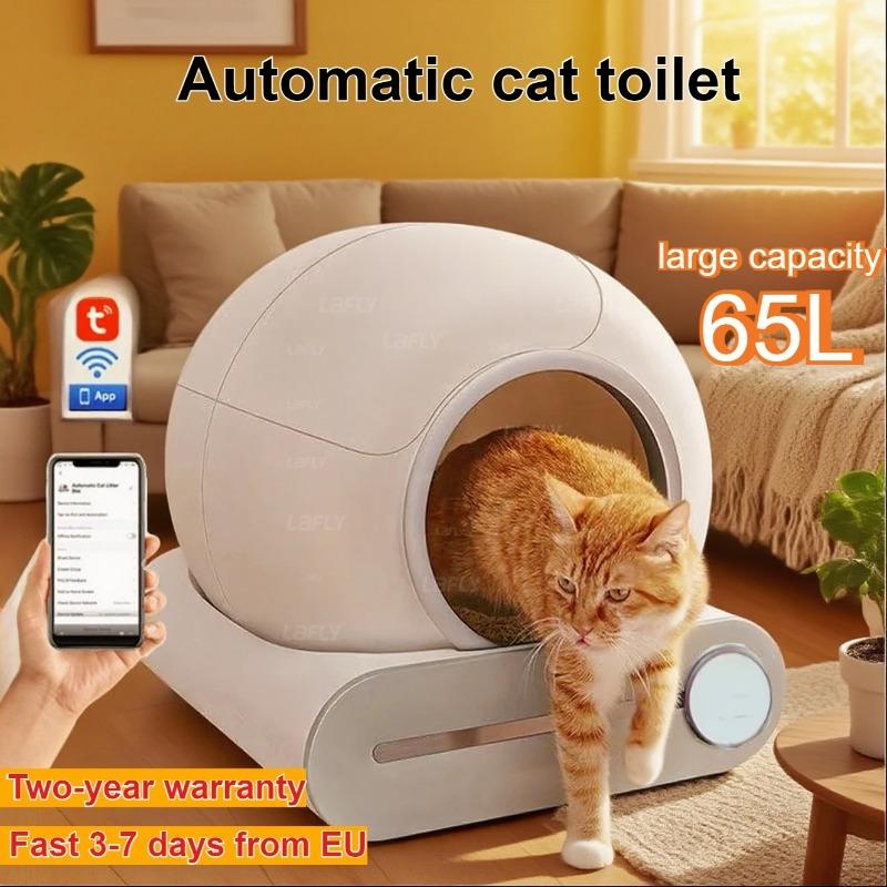 2025 Automatic Smart Self-Cleaning Cat Litter Box - Closed Design, APP Control, Ionic Fragrance, Pet Toilet