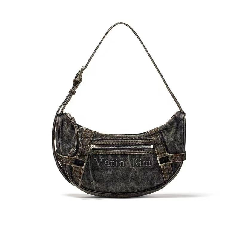 Татин ким новая джинсовая сумка ретро вываренная старая сумка-круассан ns ветер сумка-тоут