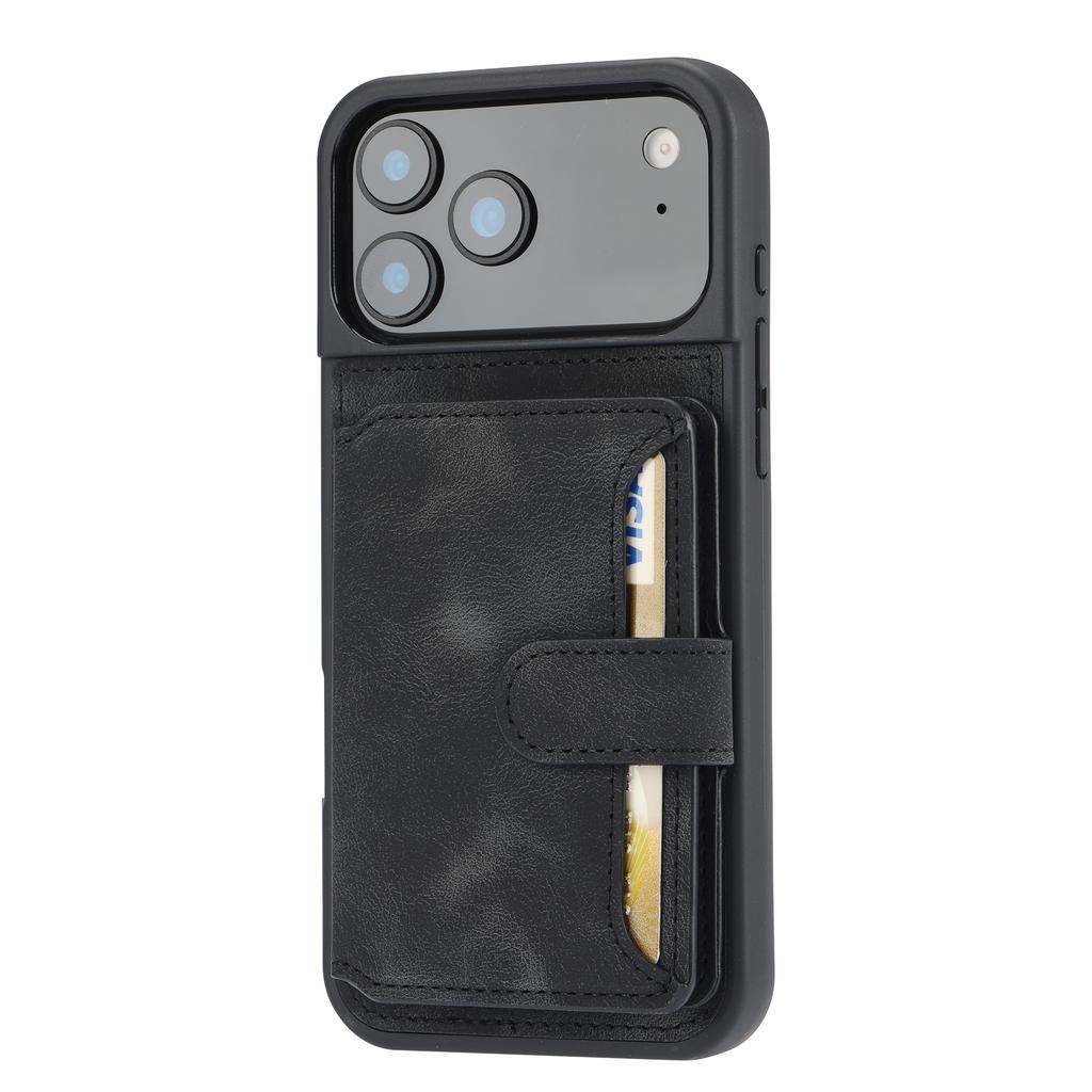 For iPhone 17 Pro Case Wallet Card Slot TPU+PU Leather Back Phone Cover