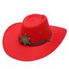 1Pc Unisex Artificial Suede Beach Cowboy Hat Wide Brim Sun Protection Party Cosplay Hat Solid Color Breathable Jazz Hat