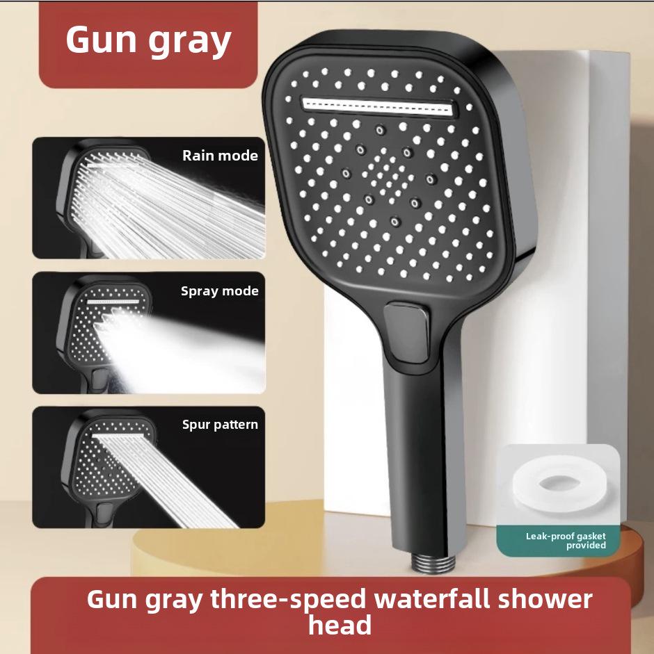 Square Handheld Pressurized Rain Shower Head for Bathroom
