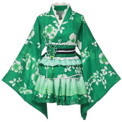 Japanese Mini Kimono Courtesan Summer Fireworks Japanese Clothes Cosplay Costume [BLESSUME] Clothes, Cosplay, Yukata, Top, Short, Cute, Haori, Dress,