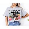 Disney X Star Wars Character Mashup T-Shirt, Unisex Retro Sci-Fi Cartoon Streetwear Tee, 100% Cotton Casual Short Sleeve Top