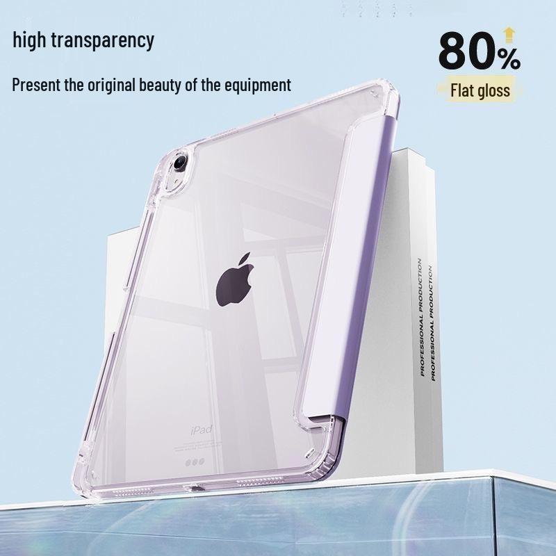 iPad 11 Acrylic Protective Case, 2025 Model: Tri-fold + Y-Type Design with Pen Slot, Anti-Bending Shell