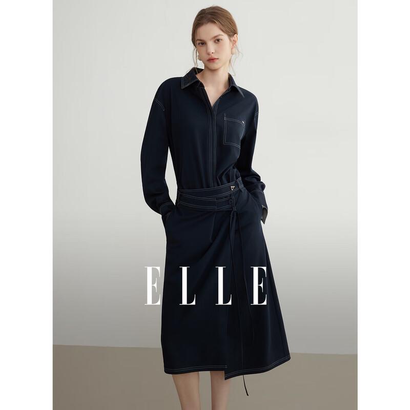 ELLE French Style Asymmetrical Waist Shirt Dress M