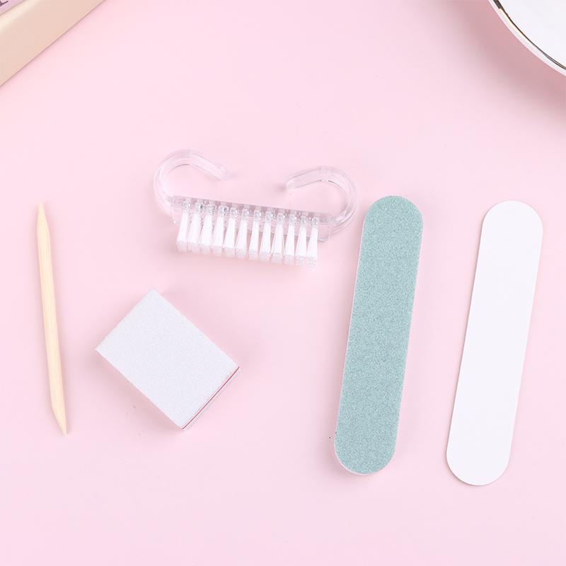 Kit d'Art pour Ongles Avec Lime à Ongles Tampon Bloc de Ponçage Polissage Brosse à Poussière Manucure & Ensemble Éponge Pour Ongles Professionnels & Maison