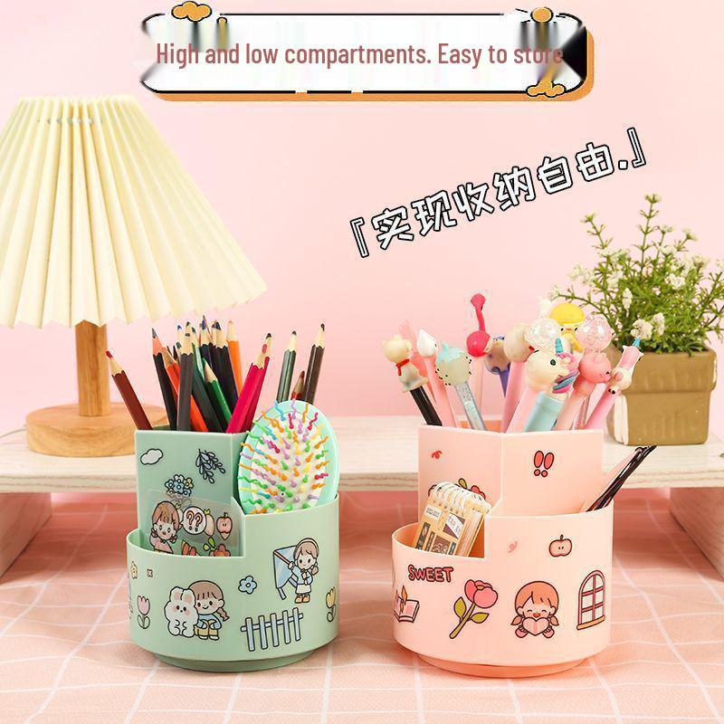 Süßer 360° drehbarer multifunktionaler Stifte- und Make-up-Organizer