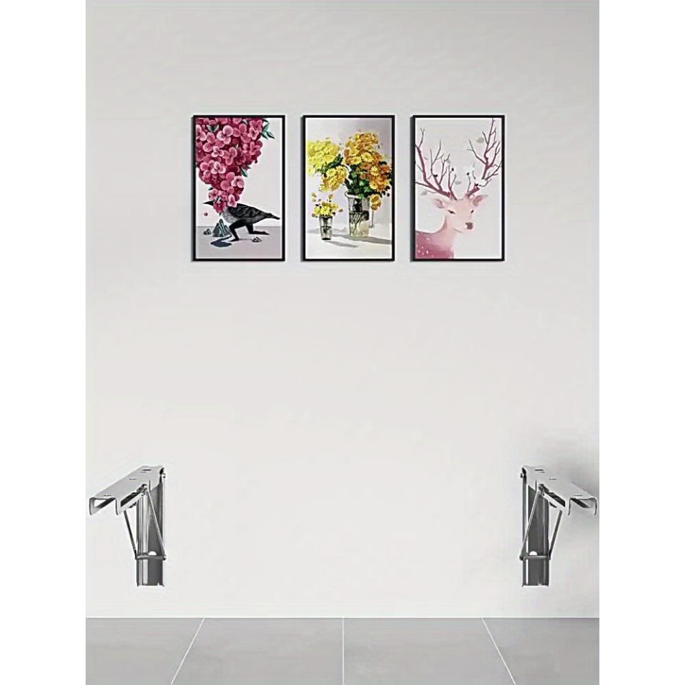 2-teilige Eisen-Klappstativhalterung, doppelt klappbare Scharnierhalterung zur Wandmontage, Tischaufbewahrungs- und Ausstellungsständer - mit vorgebohrten Löchern