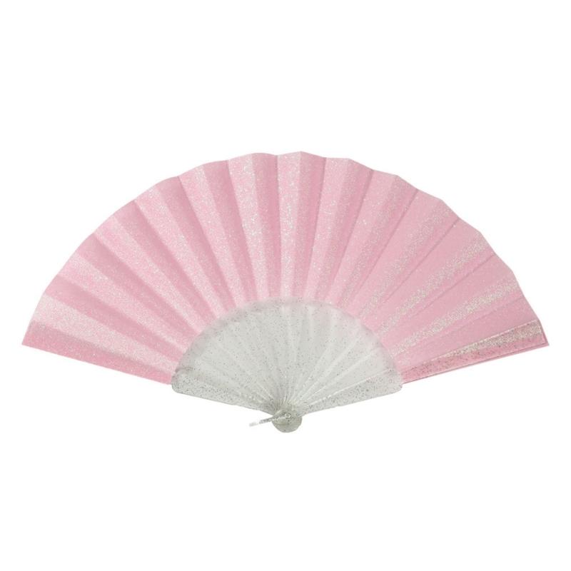 Glittering Hand Fan With Sparkling Transparent Ribs Plastic Decorative Craft Folding Fan For Parties Home Decors Gift