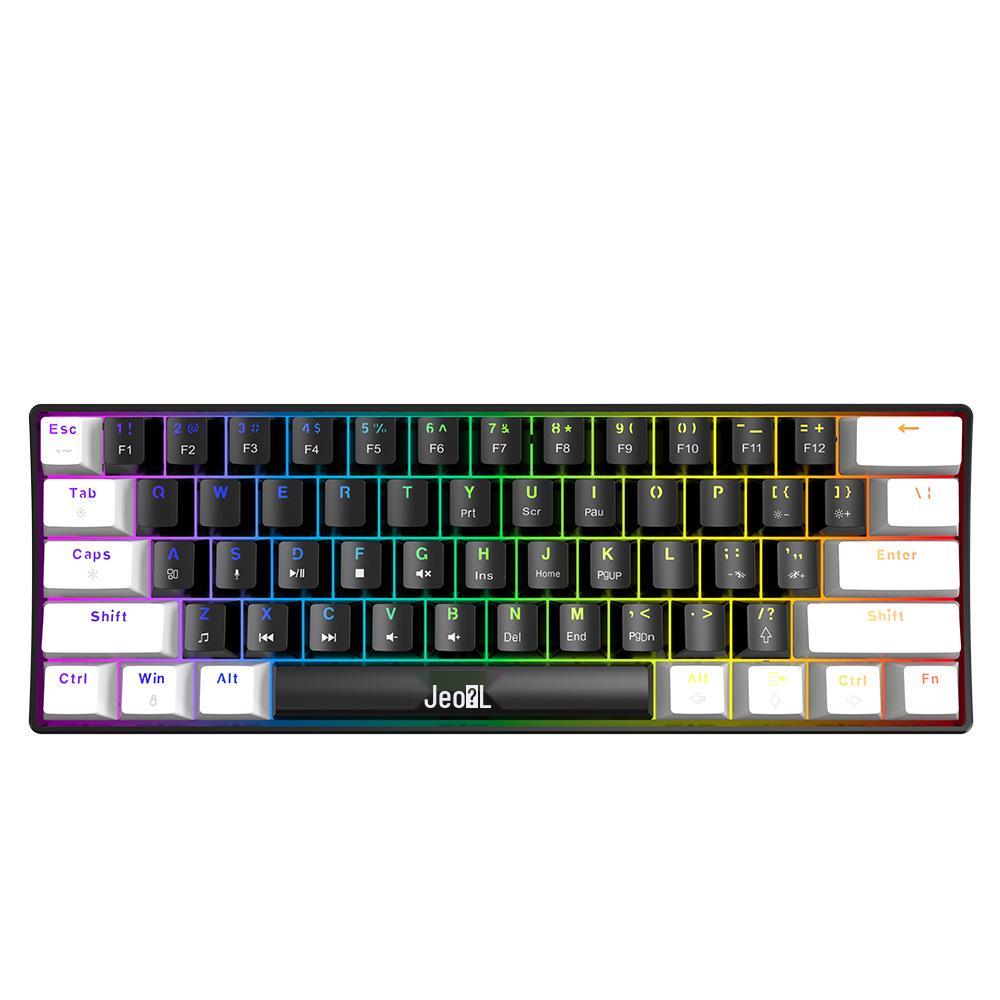 Compact 61-Key RGB Mechanical Keyboard: Portable Wired Mini for Gaming and Office Use