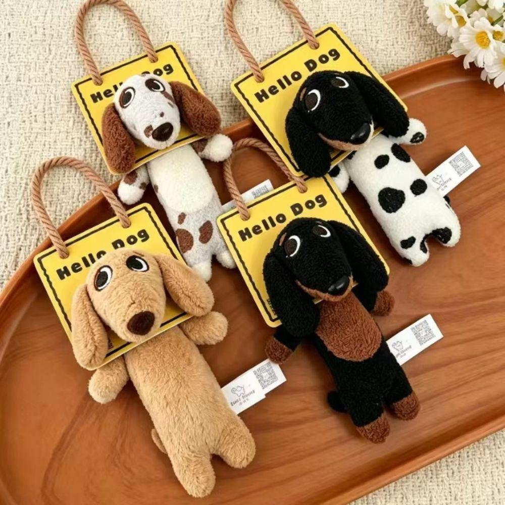 Bag Charm Dachshund Plush Pendant Pet Lovers Puppy Hanging Toy Funny Sausage Dog Keychain  Kids Toy
