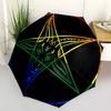 1pc Baphomet, Occult Automatic Open/close, Heavy-Duty Iron Frame & 8-Rib Structure, Compact Folding Umbrella for Women/Men, All-Season Travel, Hallowe
