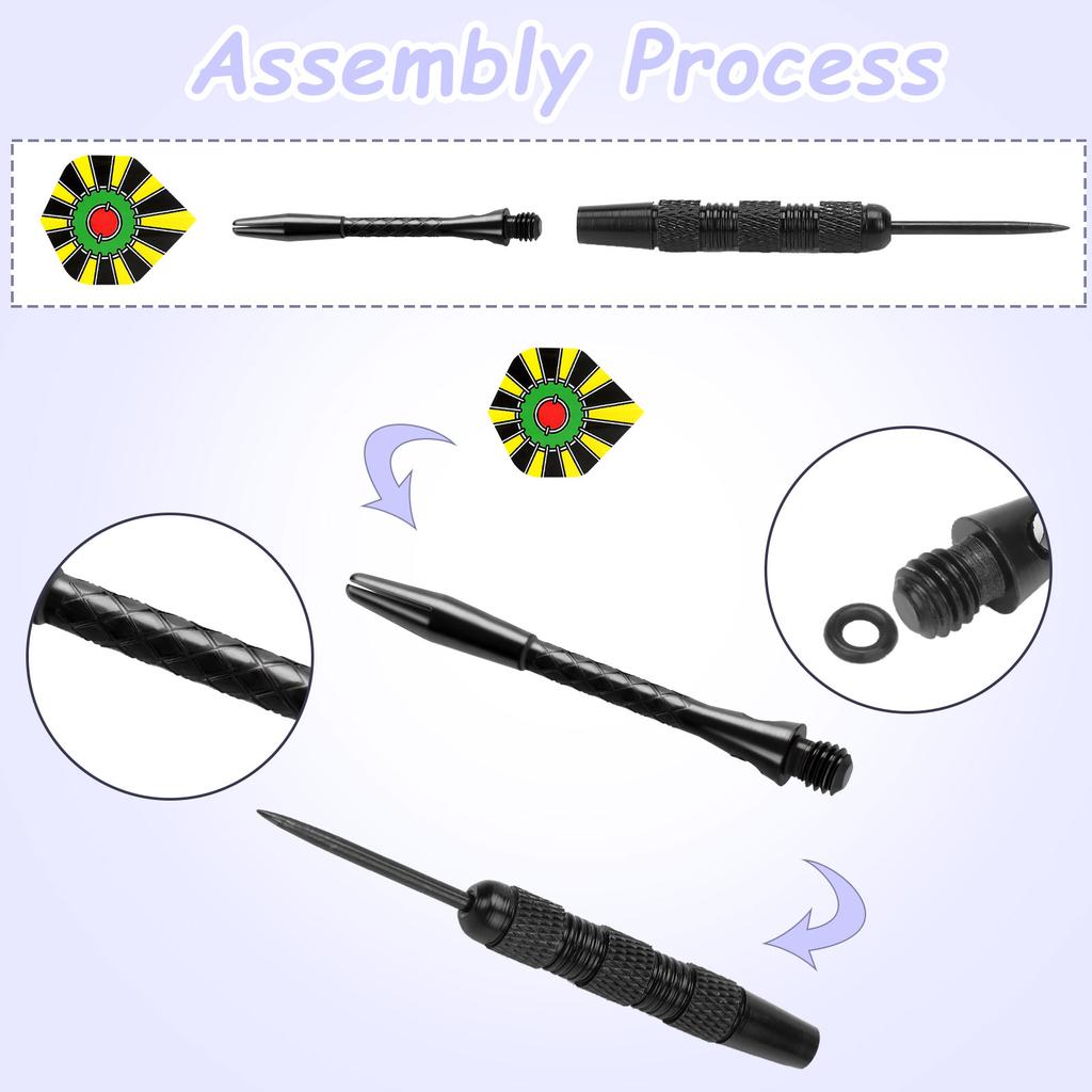 Dart Accessories Kit Include 24 Pieces Aluminum Dart Shafts And 60 Pieces Dart