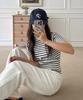 PLAC WOMEN Striped Ribbed Half Knit 2 Colors
