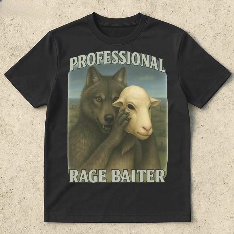 Professional Provocateur Funny TShirt Werewolf Meme Print Women Cotton TShirt Silly Meme TShirt Collection Alpha Wolf TShirt