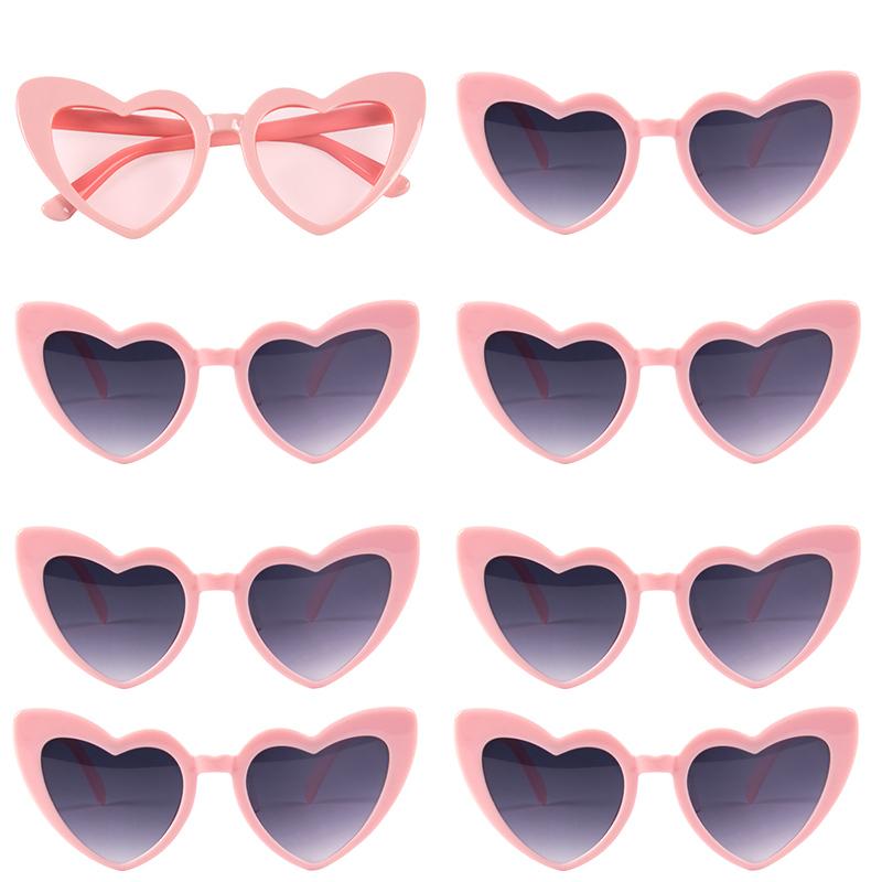 8 Pairs Heart Shaped Sunglasses Candy Color Glasses for Wedding Team Bride Gifts Bachelorette Party Bridal Shower Decor Supplies