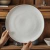Simple Sesame Glaze Special-Shaped Large Plate Creative Household Ceramic Plate Dining Plate Restaurant Hotel Western Food Plate