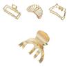 Fashionable Gold Metal Hair Claw Clips Chic Headwear For Daily And Special Events