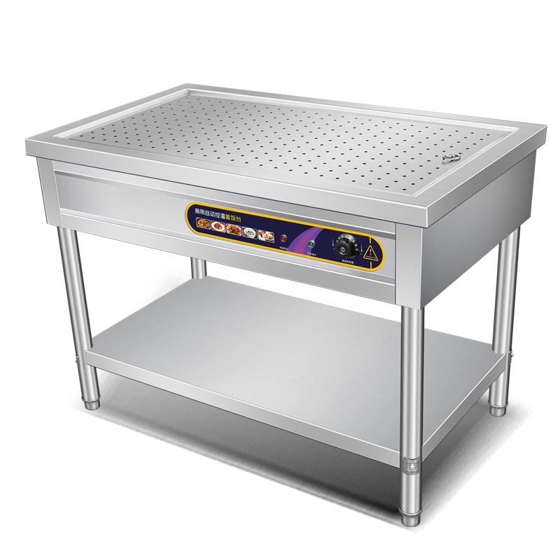 Stainless Steel Mobile Food Warming Table with Casters - Insulated Hot Dish Serving Cart