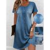 Women's Summer Short-Sleeve Minimalist Color-Blocked Dress