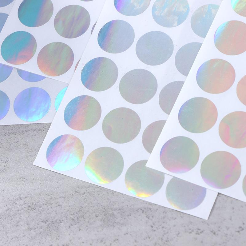 100 sztuk 2 cm Naklejki Laserowe Puste Okrągły Kształt Puste Anty-Demontażowe Etykieta Holograficzna Bezpieczeństwa Naklejka Uszczelniająca Taśma Uszczelniająca