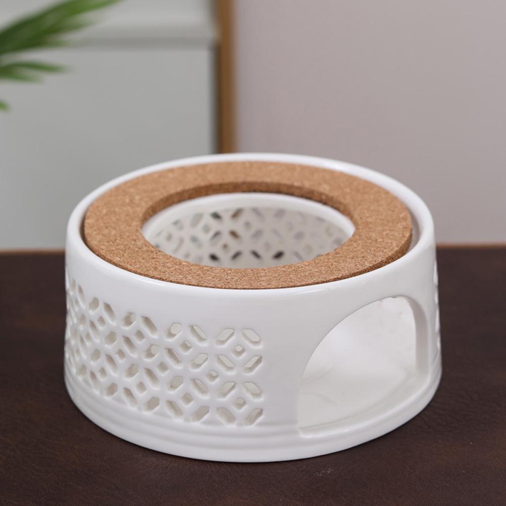 Tekannevarmer Porselen Tevarmer uten Elektrisitet Stearinlys Oppvarming Hvit Tekannevarmer Vinter