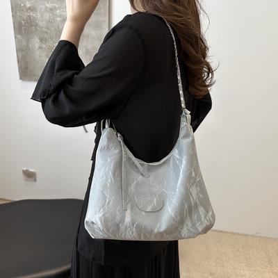 Fashion and Popular Pleated Foreign Style Pendant Summer Model 2025 New Casual Large-capacity Commuter Shoulder Messenger Bag Women