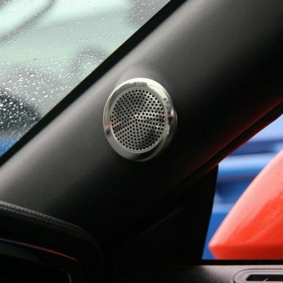 Interior A-Pillar Side Stereo Speaker Cover Trim For Ford Mustang 2015+ Chrome