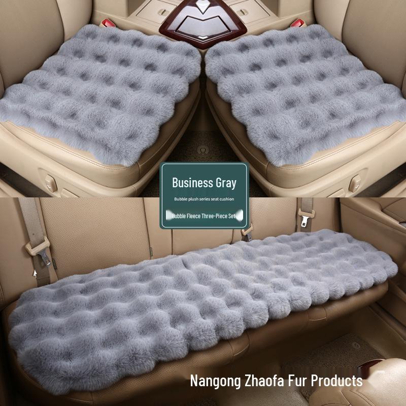 Plush Winter Car Seat Cushion Set - Warm Backless 3-Piece for Single Seat Single Cushion