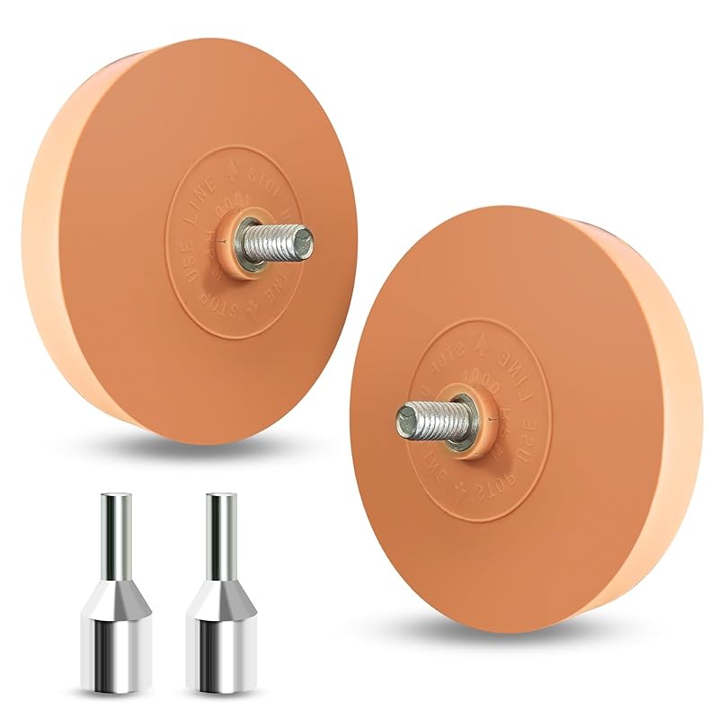 2 Packs Of Sticker Remover Rubber Wheels, 4-Inch Rubber Wheels With Drill Bit Adapters, Are Cleaning Tools For Removing Decals, Tapes, And Vinyl