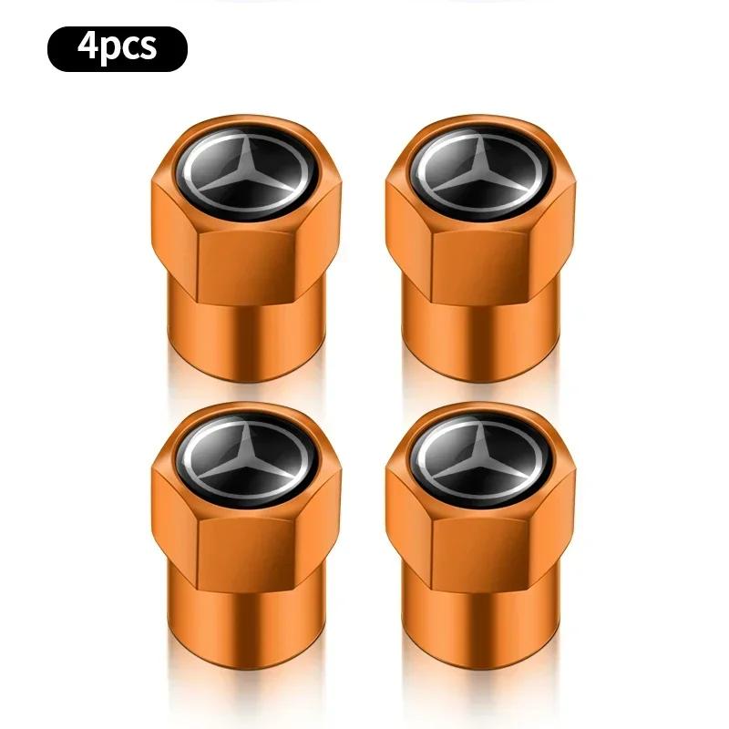 

For Mercedes Benz 4pcs Car Tire Valve Caps Emblem metal Cap Case For Mercedes Benz AMG W203 W204 W222 W221 W253 W205 W166 W167 W