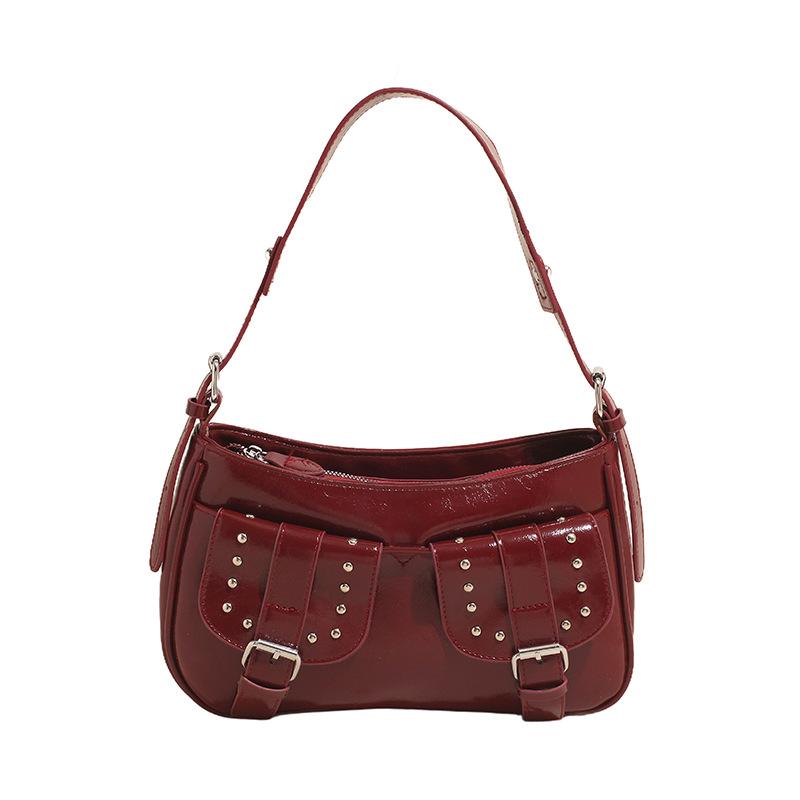 High-end Small Bag Women's New Locomotive Style Versatile Messenger Bag Fashion Shoulder Armpit Bag