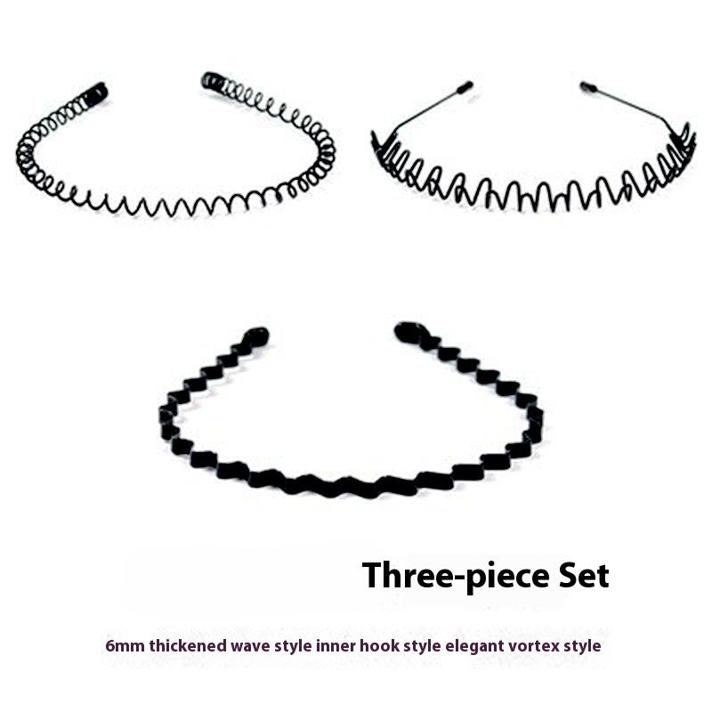 Men's Hairband Men's Hairpin Sports Headband Men's Wave Black Face Wash Headband Women's Hairpin Short Hair Headdress