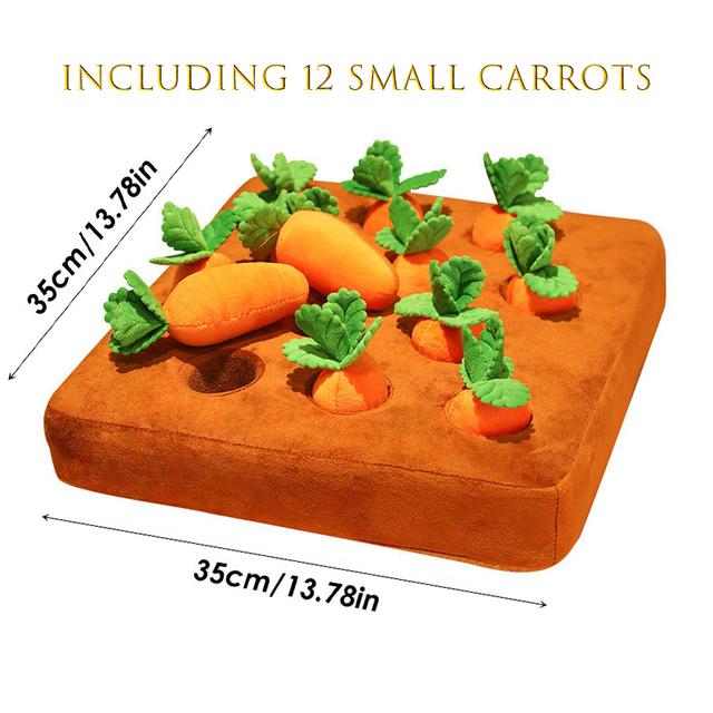 Professional Cat Dog Puzzle Toy Durable Dogs Pets Plush Carrot Chew Toys Snuffle Mat Dog Puzzle Feeder Toy Puppy Sniff Food Toys Eating Sport