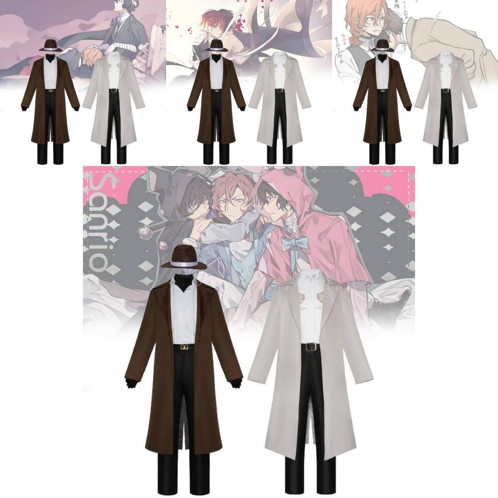 Comfortable Anime Cosplay Outfits For Gamers Bungo Stray Dogs Dazai Chuuya Soft Fabric