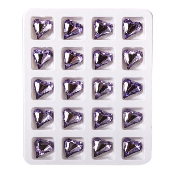 20 szt. Ozdoby do paznokci Żywy kolor DIY Łatwe do nałożenia Delikatne Olśniewające 3D Serce Miłości Prezent urodzinowy do salonu