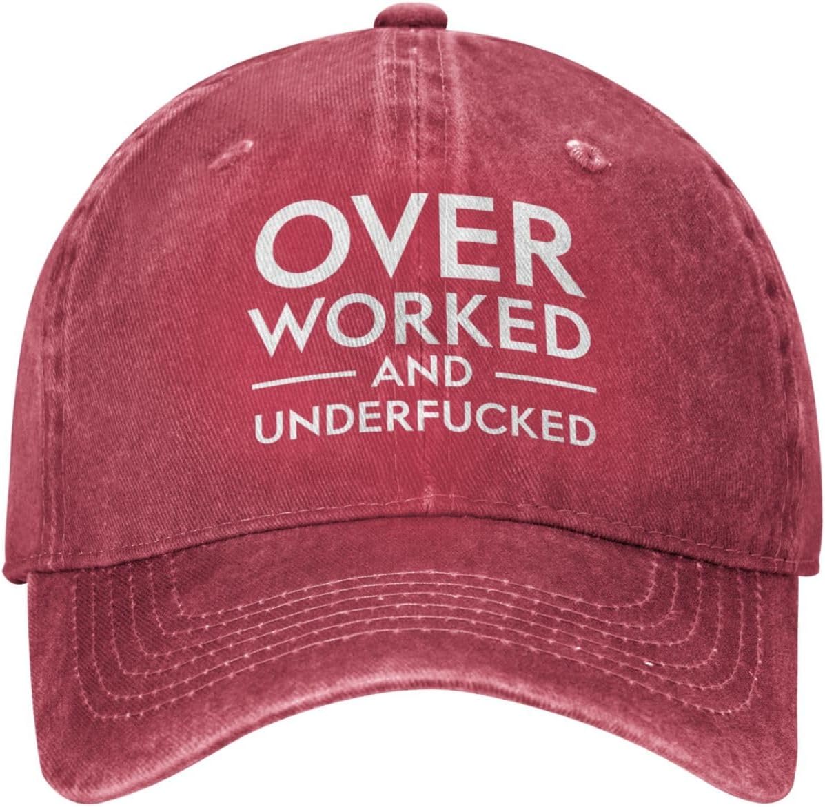 Overworked and Underfucked Hat for Women Baseball Hat Funny Cap Adjustable
