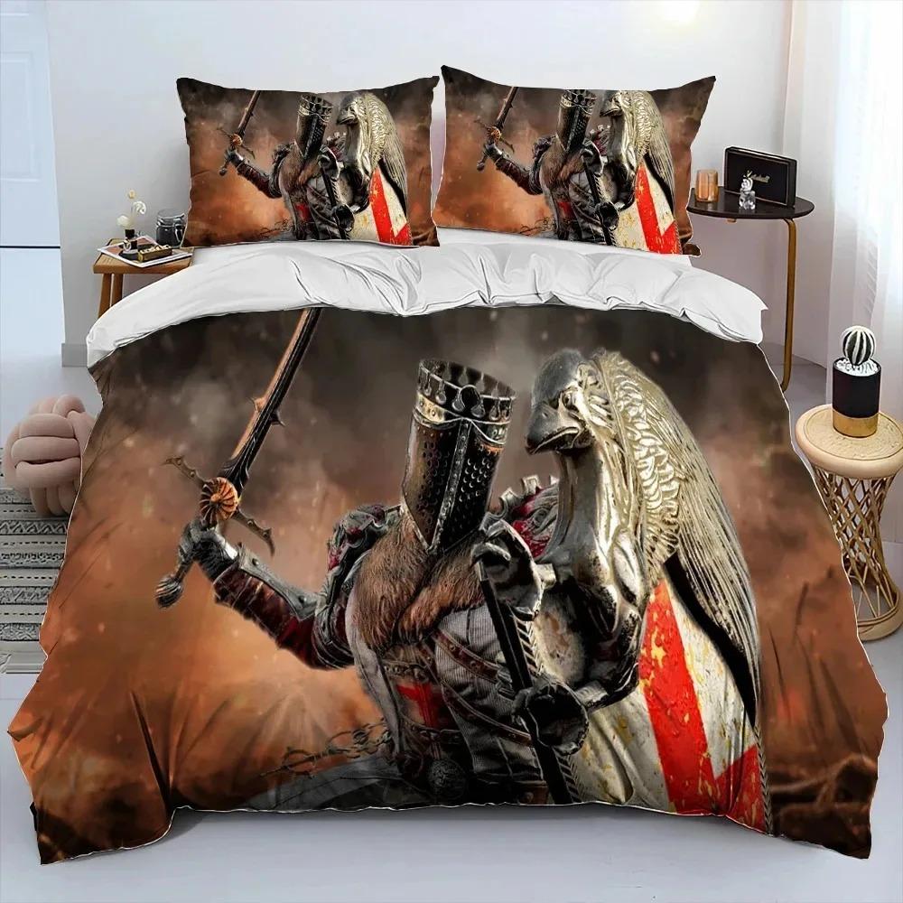 Cavalier Knight Templar Crusaders Comforter Bedding SetDuvet Cover Bed Set Quilt Cover Pillowcaseking Queen Size Bedding Set
