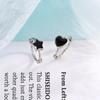Black Mini Love Ear Buckle Dark Cold Wind Small Earrings Personalized Drop Glaze Star Earbone Clip Earrings Female