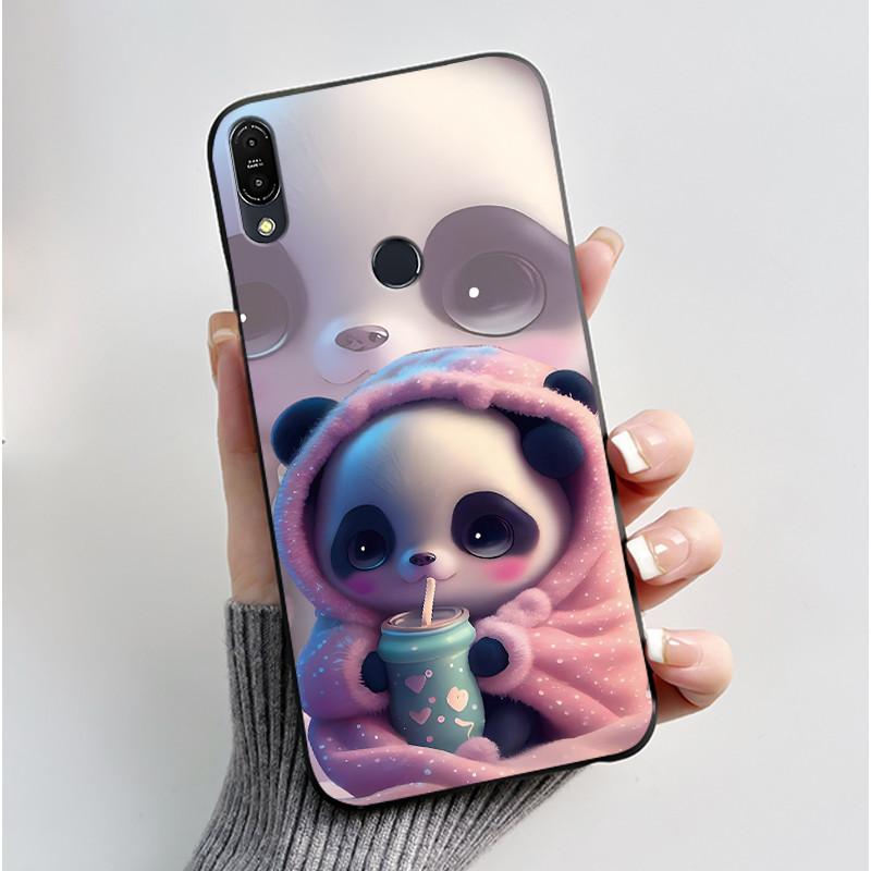 For Asus Zenfone Max Pro M1 ZB602KL ZB601KL X00TD / Max M1 ZB555KL X00PD Case Rabbit Cartoon Animals Black Soft Silicone Cover