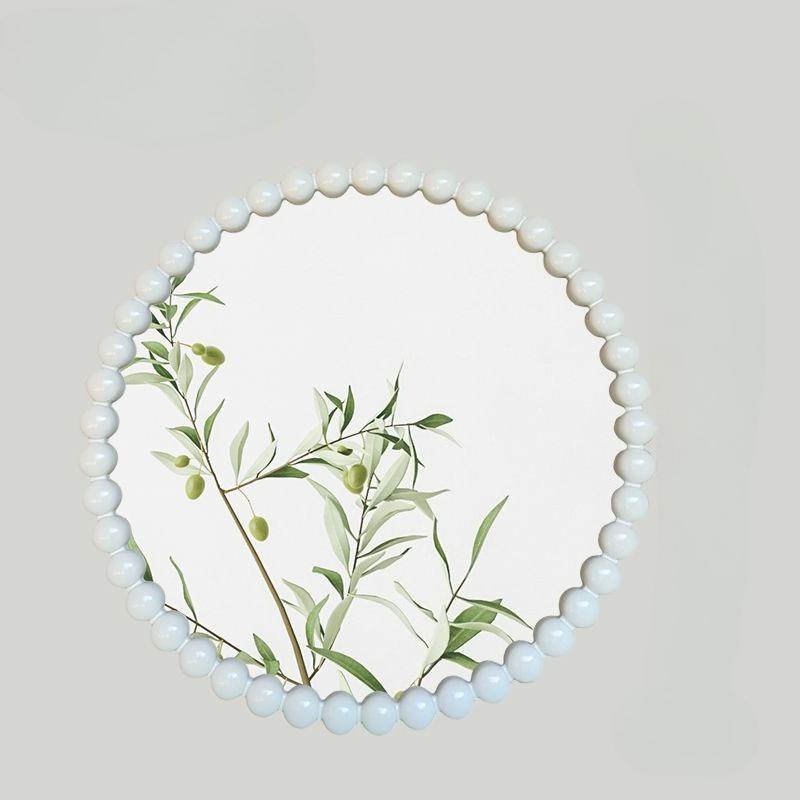 Nordic porch mirror wall-mounted bathroom French wall-mounted decorative mirror round dressing mirror
