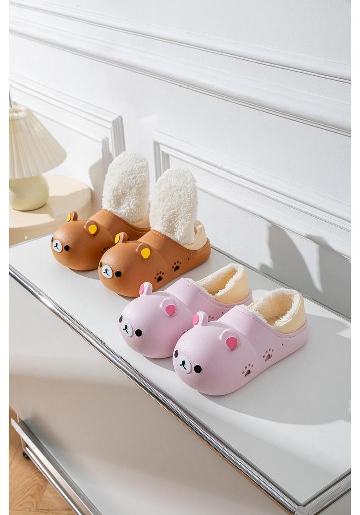 2025 Rilakkuma Cotton Slippers: Warm Winter Closed-Toe Little Bear Design for Girls