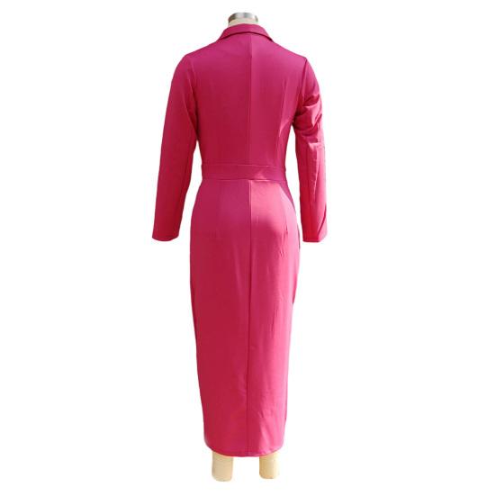 Dámské midi bodycon pouzdrové šaty klopa výstřih do V 3/4 rukáv kancelářské business formální koktejlové pracovní rozparek tužkové šaty